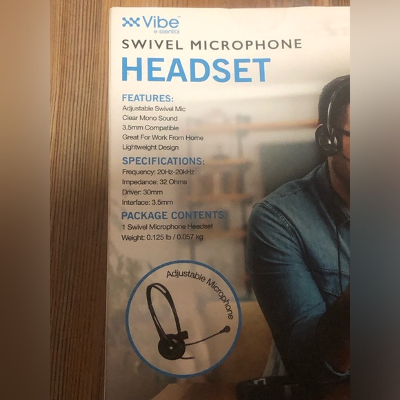 Swivel Mic Headset by Vibe--Lightweight Adjustable-3.5mm interface - Picture 5 of 6